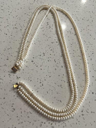 Three Strands Fresh Water Pearls - Picture 4 of 4
