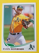 EVAN SCRIBNER - Oakland ATHLETICS - 2013 Topps Baseball Rookie Card #521