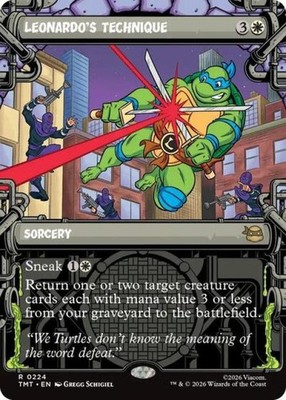 Leonardo's Technique (Showcase) - Near Mint MTG Teenage Mutant Ninja Turtles