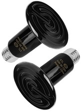 50W 2 Pack Ceramic Heat Lamp,Black Infrared Bulb Emitter Lamp for Pet Coop He...