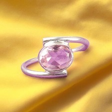 Natural Morganite Pink Gemstone Jewelry 925 Stamped Silver Ring All Size Gift DN