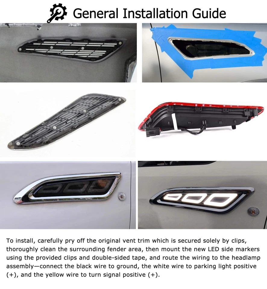 White/Amber Switchback Sequential LED Side Marker Light For 17-up Nissan Armada — 第 2/4 张图片