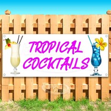 TROPICAL COCKTAILS Advertising Drinks Bar Vinyl Banner Flag Sign USA SB11016