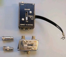 Vintage TV Game Switch Box Lot Atari 2600 Jasco 3040 Coax Adapters F to RCA