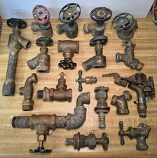 Messing Schlauch Lätzchen Ventile Zapfen Wasserhähne einige mit Griffen Sprinkler + Verschiedenes Posten von 18