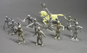 Vintage Marx Knights, Lot 10 w/Mounted Figure