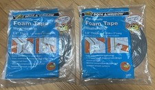 MD High Density Foam Tape Weatherstrip Gray 2 Rolls 1/4  In x 1/2  In x 17  Feet