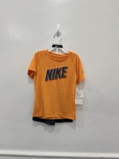 Nike Dri-FIT Boys 2-Piece Athletic Shorts Set Size 4T Orange Navy Activewear NWT