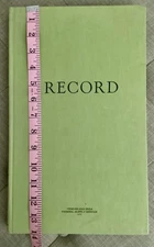 Vintage Unused Federal Supply Service Record Book-Green Cloth-Junk Journal
