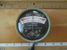 Vintage Airguide Synchronism Indicator Port Engine Gauge, Speed Marine Boat