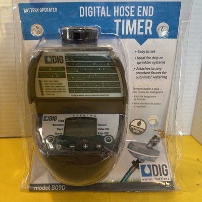 DIG BO9D - Battery Powered Digital Hose End Irrigation Watering Timer Clamshell