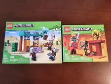 Lego Minecraft Illager Desert Patrol 21267 & Nether Lava Battle 21266 Lot 