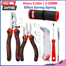 Rizom Glass Cutters Tools, Glass Cutter 2-20MM, 8" Glass Running Pliers W Curved