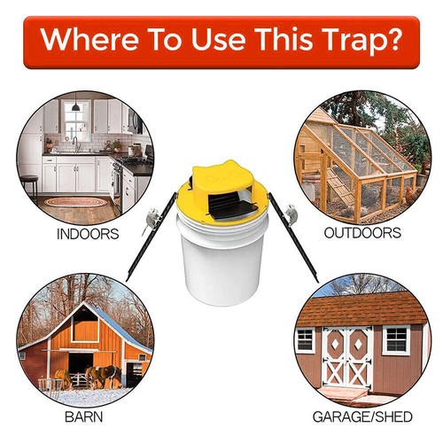 Humane Rat Trap Live Mouse Trap Flip Slide, Bucket Lid Squirrel Trap Catchers * - Picture 11 of 14