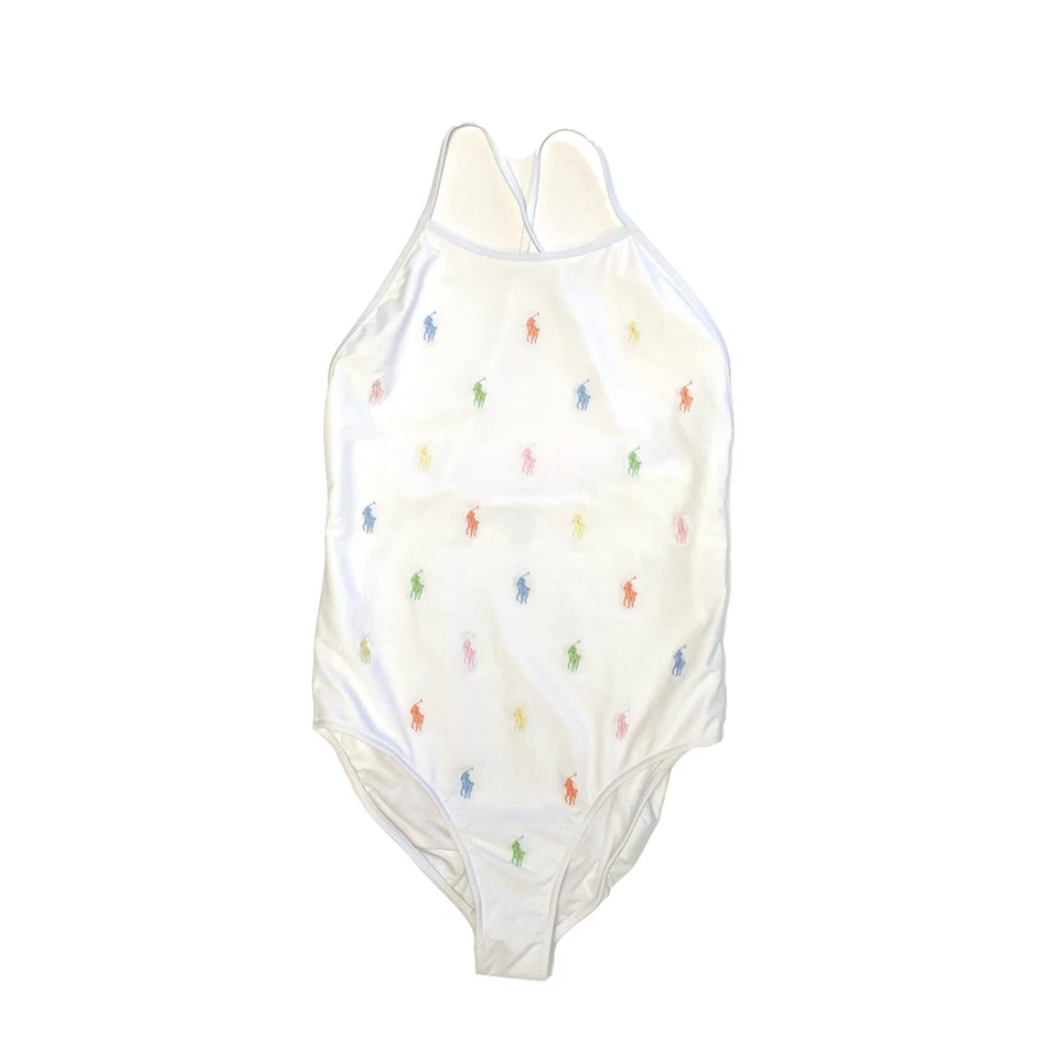 POLO RALPH LAUREN 296526 Niñas Una Pieza Poni Traje de Baño Niños Grandes Talla 14 Foto 3 de 4