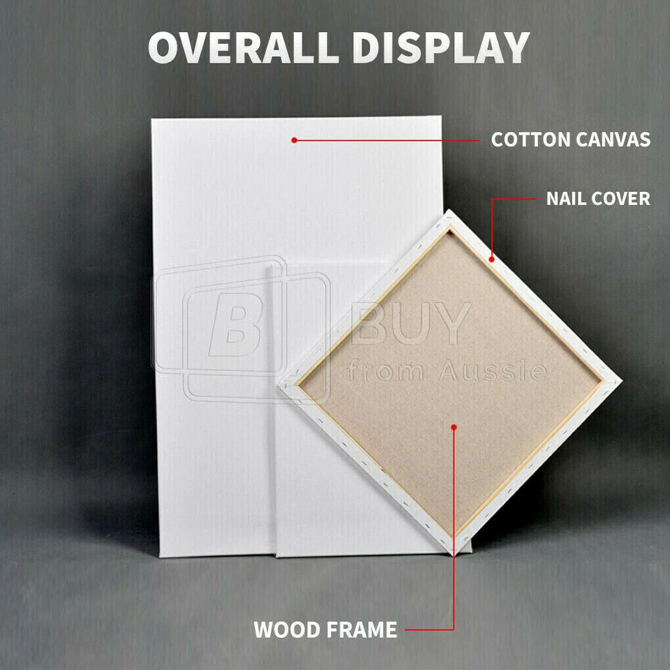 5x Artist Canvas Blank Stretched Canvases Art Large White Range Oil Acrylic Wood - image 3 of 4