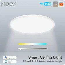 MOES WiFi Smart LED Ceiling Fixture Light Ultrathin RGB Dimmable Lamp APP Remote
