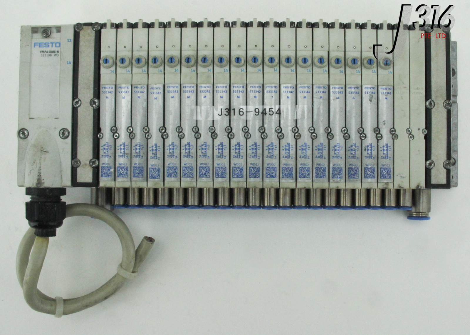 9454 FESTO 20-SLOT SOLENOID MANIFOLD (MPA-MPM-VI) VMPA-KMS-H
