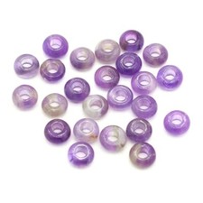 100PCS Wholesale Natural Amethysts Stone Beads Abacus Big Hole Beads 5x10mm