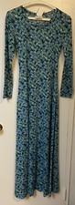 Vintage 70s Diane Von Furstenberg Maxi Dress Floral Long Sleeve Sz Small