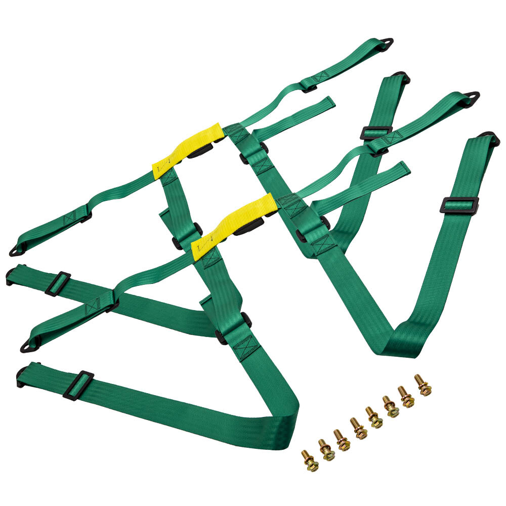 Universal 4 Point Buckle Racing Seat Belt Set 2Pcs 2