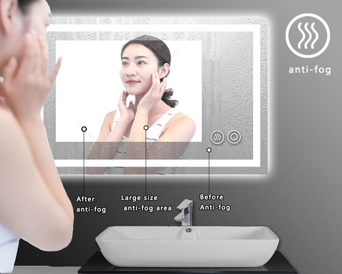 LED Bathroom Mirror Vanity Mirror, Anti-Fog Dimmable Front Lighted Makeup Mirror - Picture 66 of 66