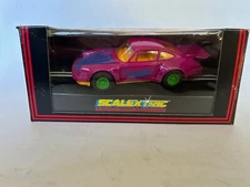Scalextric C466 Joker's Porsche (Purple) 1/32 scale slot car NIB