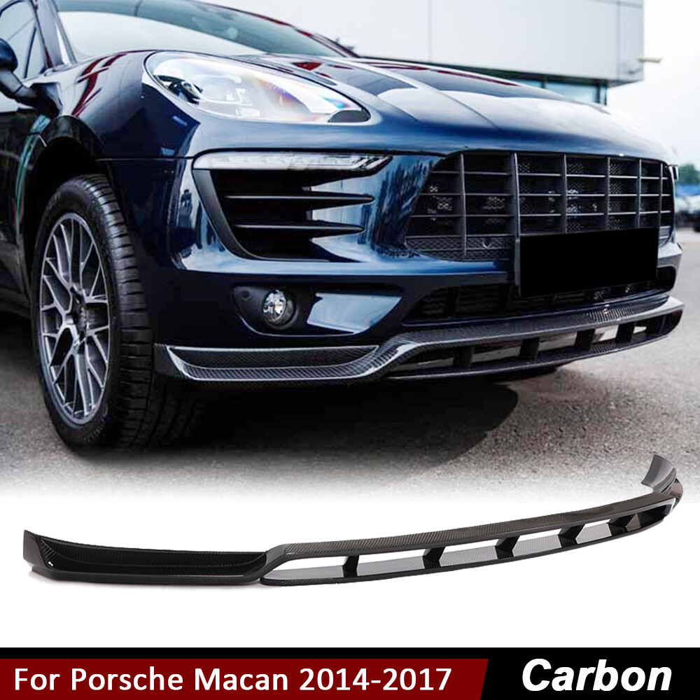 Fits Porsche Macan 2014-2017 Real Carbon Fiber Front Bumper Lip Spoiler Splitter