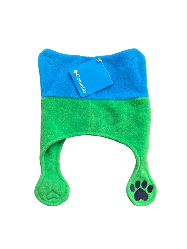 Orejas de gato de invierno Columbia para niños pequeños azul/verde polar sombrero patas OS correa para la barbilla Foto 2 de 3