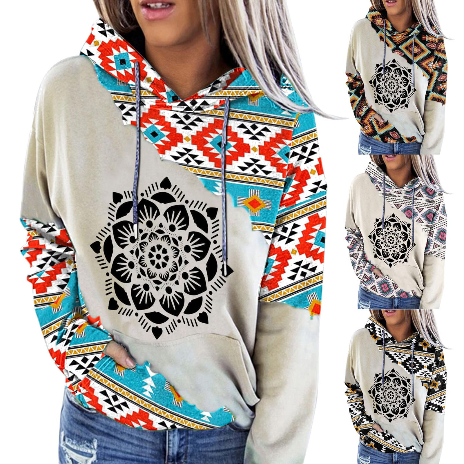 Ladies Top Vintage Pocket Drawstring 