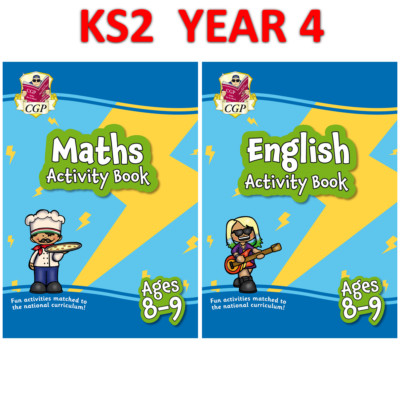 KS2 Year 4 Maths and English Home Learning Activity Workbooks Ages 8-9 CGP