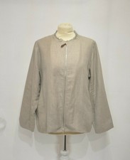 ** Fabiana Filippi ** Raw Edge Linen & Cotton Jacket ** Zip ** 42 / Xl **