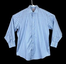 Brooks Brothers Madison Blue Striped Long Sleeve Dress Shirt Mens Size 16 - 33