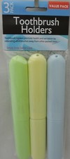 NEW 3 Pack Toothbrush Holders Case Travel Camping Cover Tube Plastic Box Set