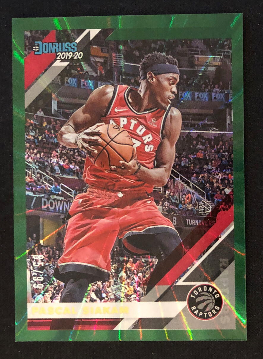 2019-20 Donruss Pascal Siakam Toronto Raptors Green Laser SP /99 Card #189