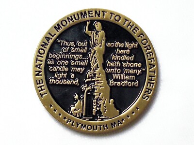 Plymouth Rock Benchmark - Antique Bronze Finish - New Unactivated Geocoin