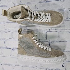 Michael Kors WOMENS SIZE 6 Grove Rhinestone Glitter Gold High Sneakers Shoes
