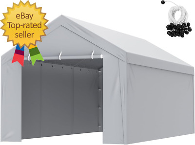 Carport Replacement Canopy Cover Top + Side Wall 10 X 20 Ft Garage Tent Shelter