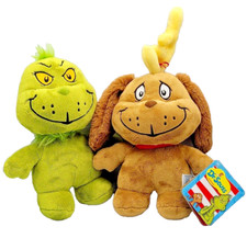 The Grinch Max the Reindeer Christmas Aurora World Plush Dr. Seuss Chunky 2 READ
