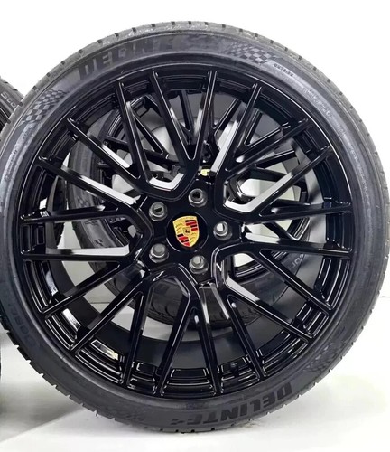 (4) 22x10 PORSCHE GLOSS BLACK WHEELS RIMS TIRES CAYENNE TURBO TOUAREG SPORT 4S - Picture 5 of 5