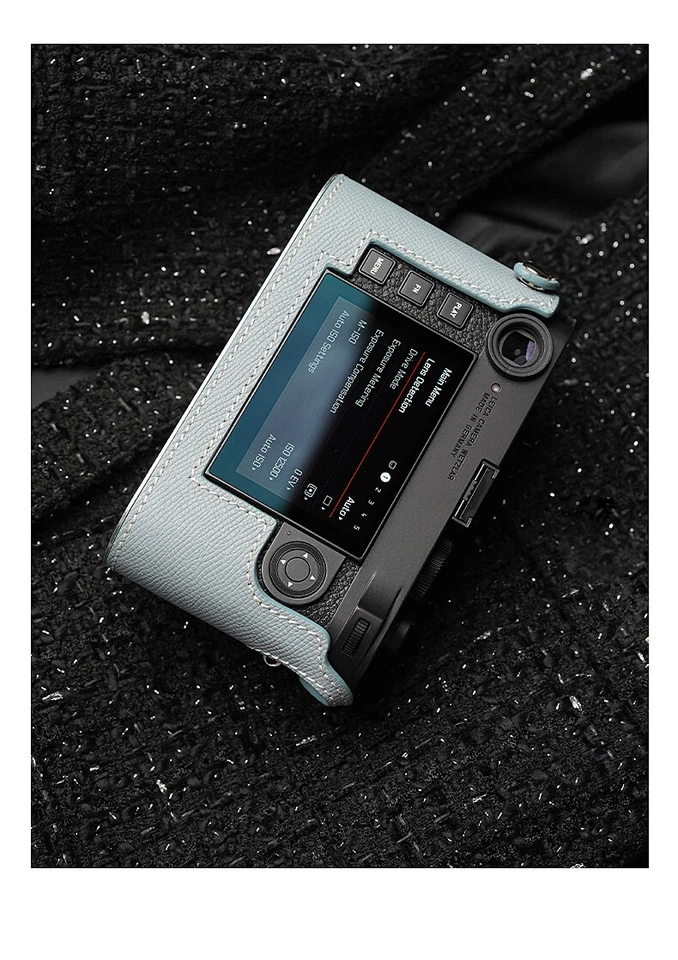 Retro Genuine Real Leather Camera Bag Protect Case Cover Base Grip For Leica M11 - Image 4 of 4