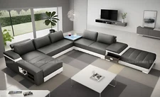 4-Piece Modern Leather Sectional Sofa Set S1004 (Custom Options Available)