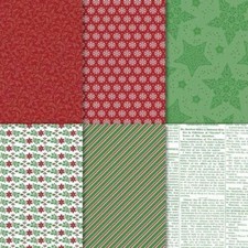 Stampin Up DASHING ALONG DSP 12x12 paper Chistmas red green snowflakes stars