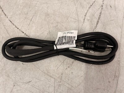 8' Power Cord: 14 AWG Wire Size, Bare Leads, 15 A, Rubber SJO, NEMA 5-15P E3603