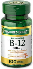 Nature'S Bounty Vitamin B12, 500Mcg, 100 Quick Dissolve Tablets