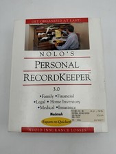 Nolo  s Personal RecordKeeper 3.0 Software For Macintosh Software