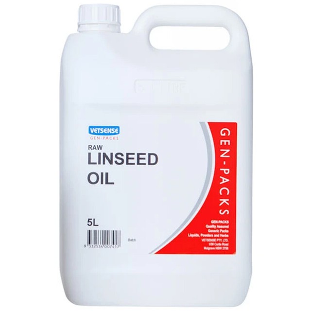Linseed Oil 5l Horse Equine Supplement Health Vetsense Genpack Value