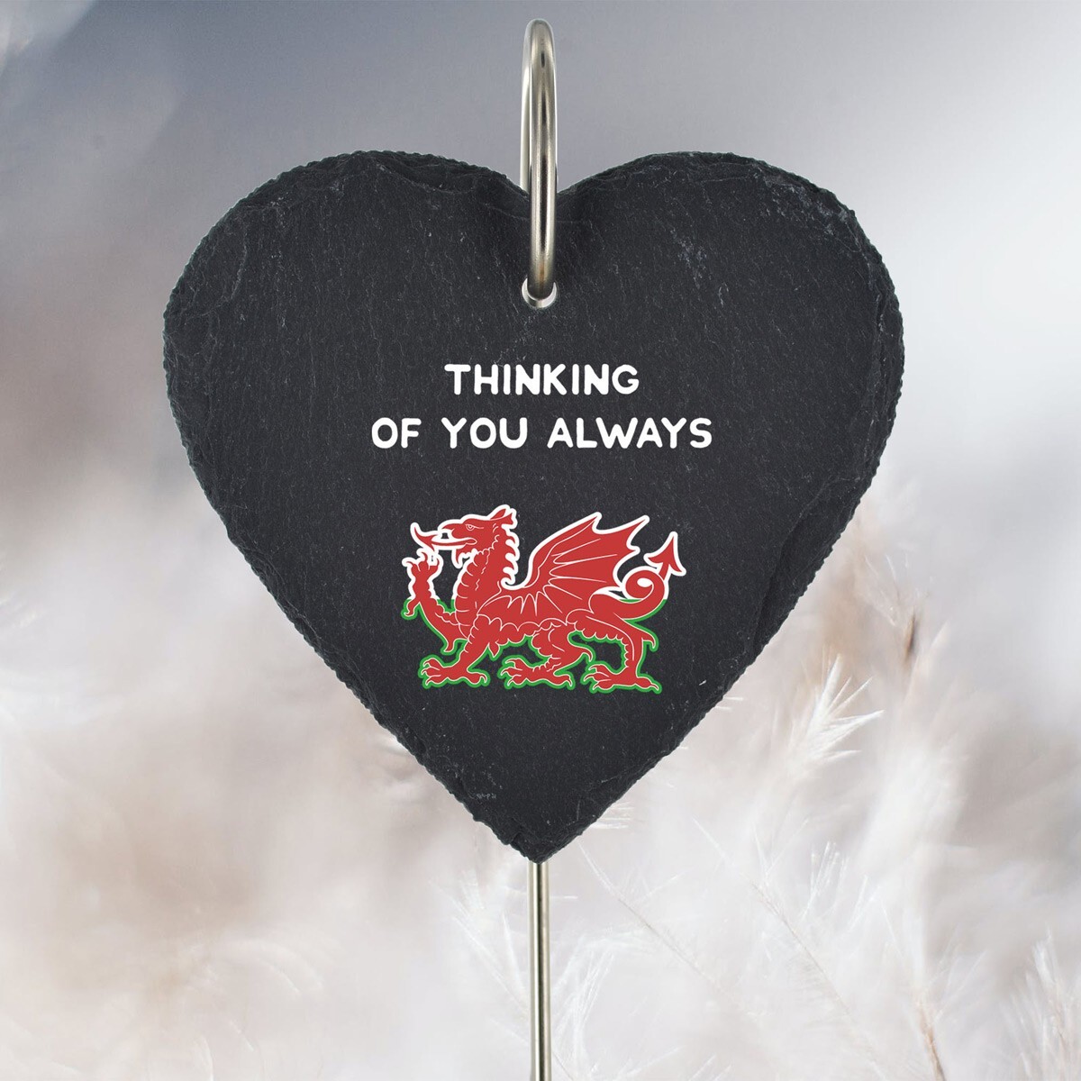 Welsh Dragon Grave Stick Marker Plaque Ornament Memorial Slate Graveside Decor