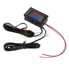 DC 4-28V Digital Temperature Sensor NTC Metal Probe Dual LED Display Thermometer