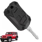 For JK Accessories Car Key Fob Case Cover for Jeep Wrangler JK 2007-2018 Black